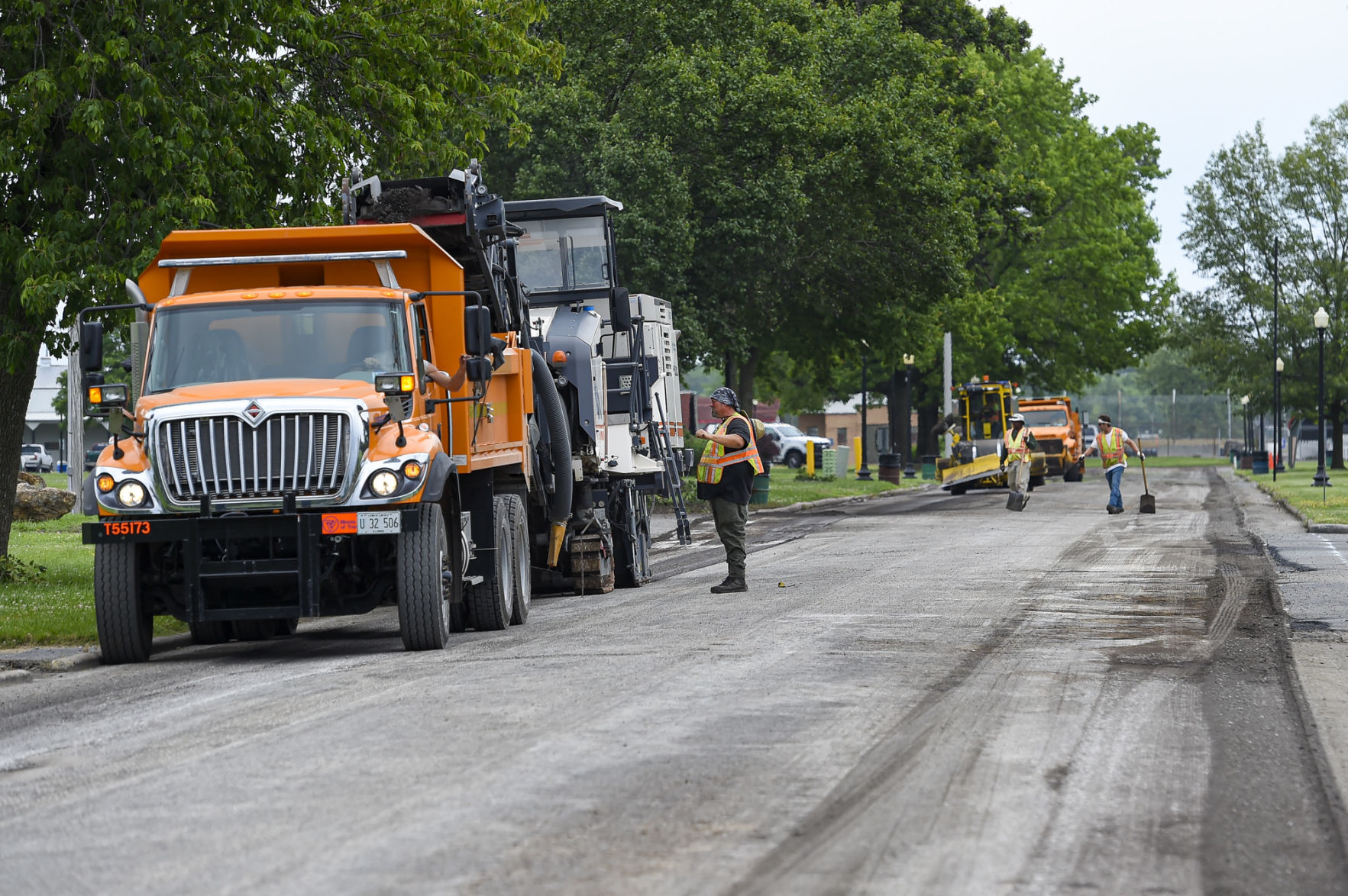 Work on Main Street at the Du Quoin State Fairgrounds